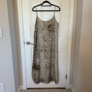 Eileen Fisher 100% Silk Slip Midi Dress, M